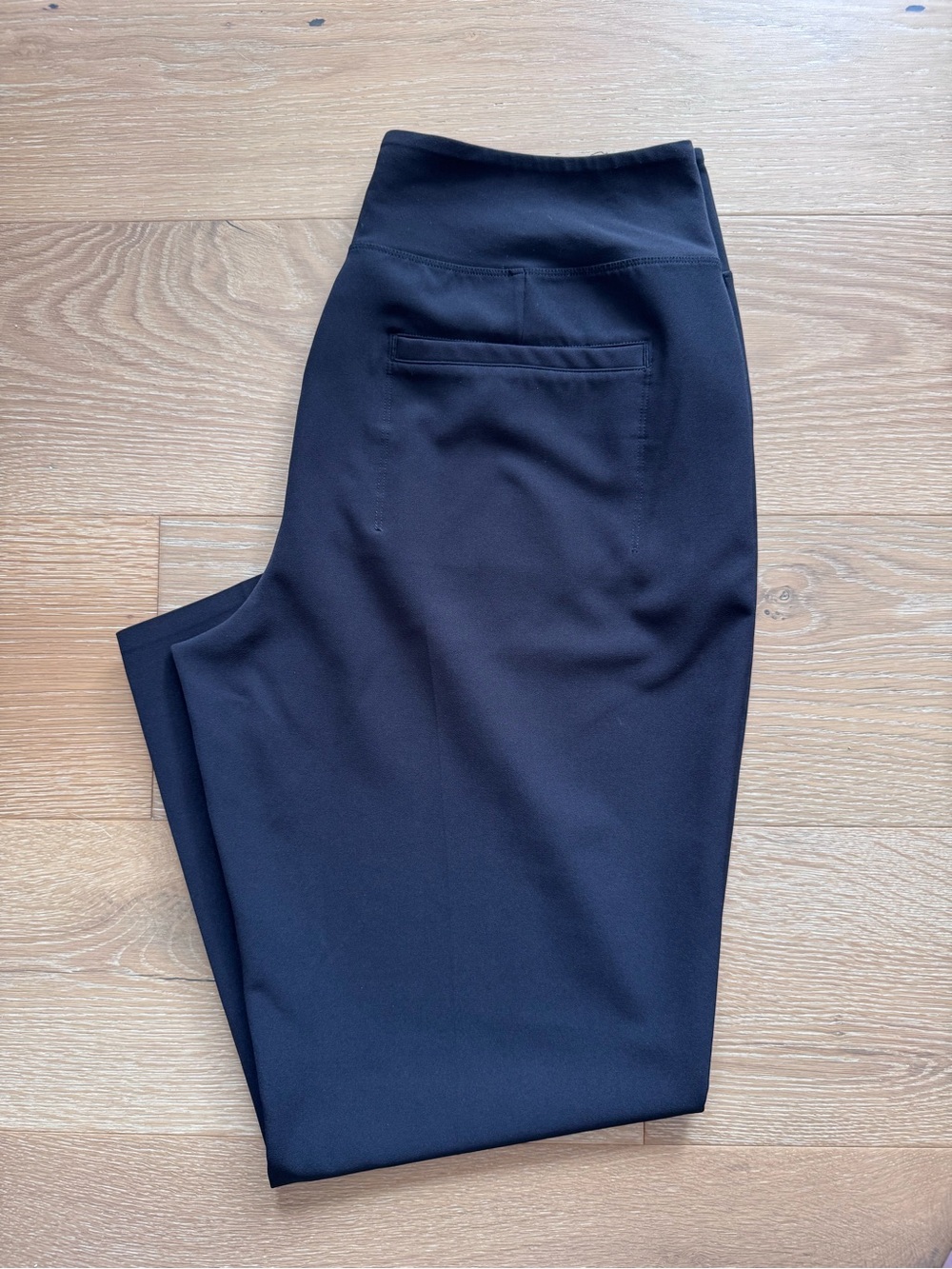 Athleta Black Cropped Ponte Straight-Leg Pants